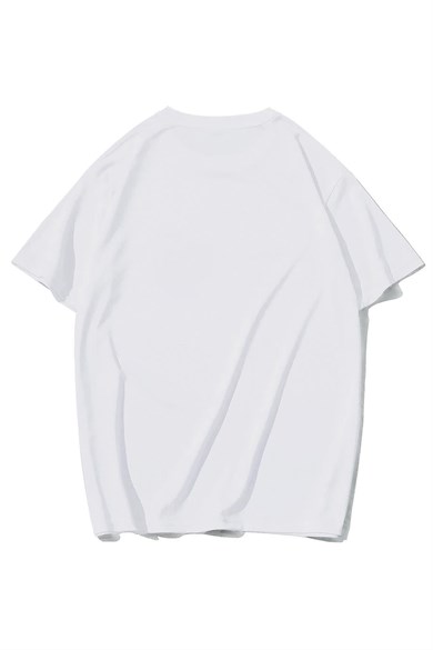 BRZ Collection Unisex Oversize Sunger Bob Friends T-shirt (BEYAZ)