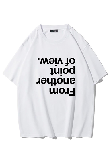 BRZ Collection Unisex Oversize From Another Point Of View T-shirt (BEYAZ)