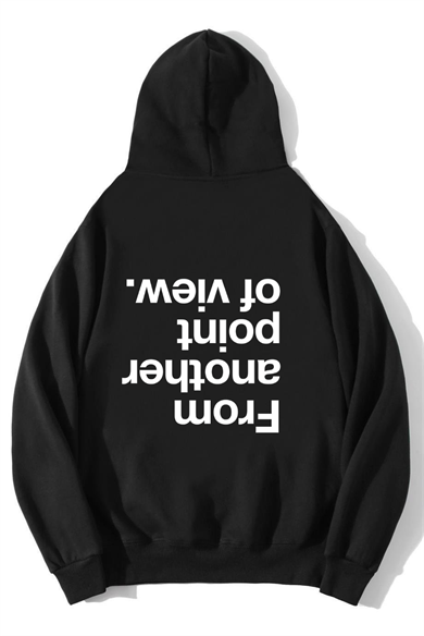 BRZ Collection Unisex Oversize From Another Point Of View Hoodie Siyah