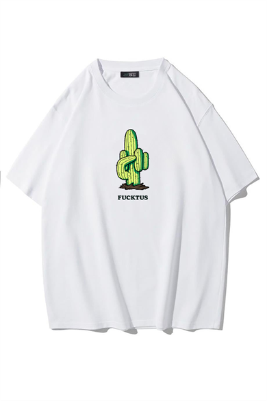 BRZ Collection Unisex Oversize FUCKTUS T-shirt (BEYAZ)