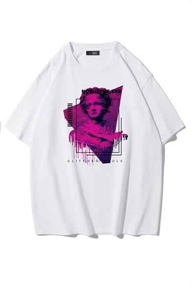 BRZ Collection Unisex Oversize Glitch Statue T-shirt