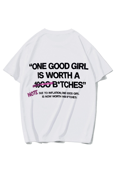 BRZ Collection Unisex Oversize Good Girl T-shirt (BEYAZ)