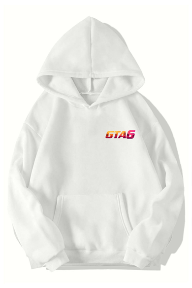 BRZ Collection Unisex Oversize GTA6 Or Me Hoodie (BEYAZ)