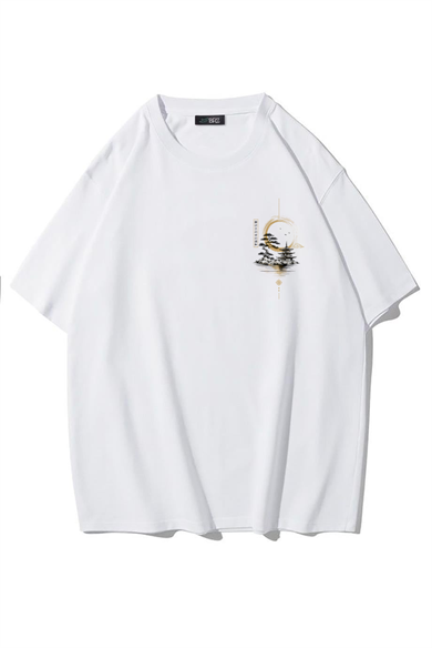 BRZ Collection Unisex Oversize Harmony In Silence T-shirt (BEYAZ)