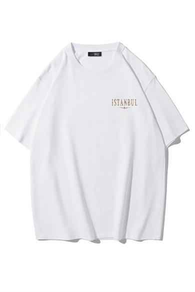 BRZ Collection Unisex Oversize Heritage Is Timeless Istanbul T-shirt (BEYAZ)