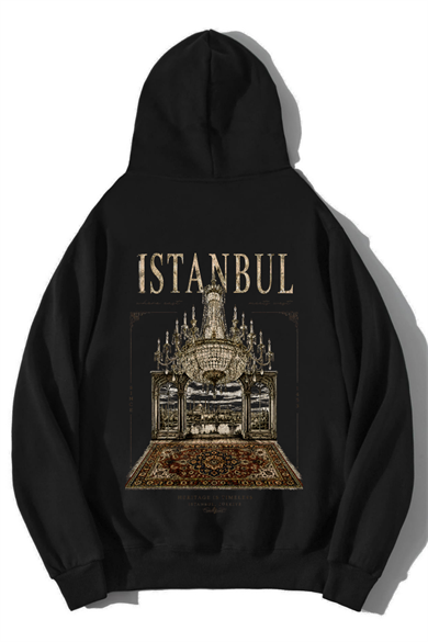 BRZ Collection Unisex Oversize Heritage Is Timeless Istanbul Hoodie Siyah