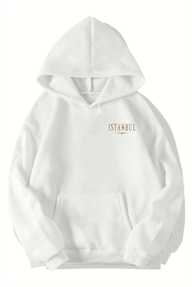 BRZ Collection Unisex Oversize Heritage Is Timeless Istanbul Hoodie (BEYAZ)