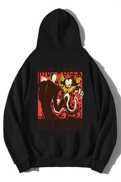 BRZ Collection Unisex Oversize Horror Face-Off Hoodie