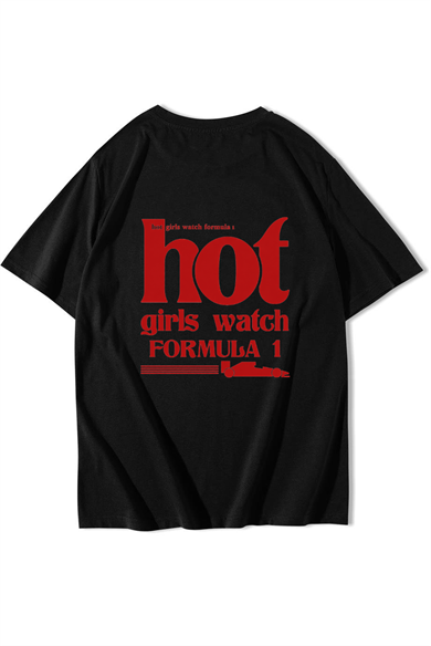 BRZ Collection Unisex Oversize Hot Girls Watch FORMULA 1 T-shirt Siyah