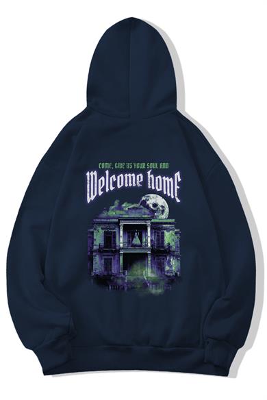 BRZ Collection Unisex Oversize HuntedHouse Welcome Home Hoodie