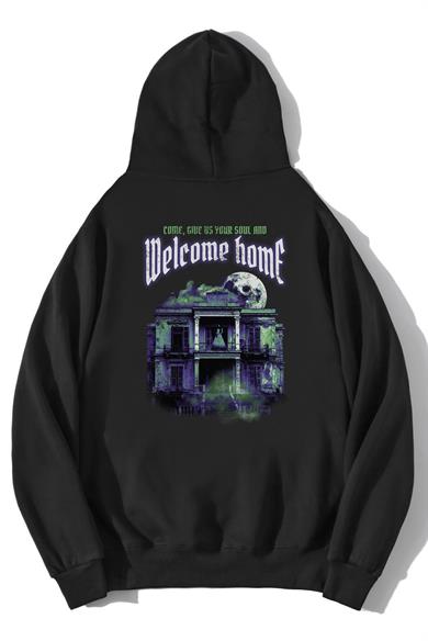 BRZ Collection Unisex Oversize HuntedHouse Welcome Home Hoodie