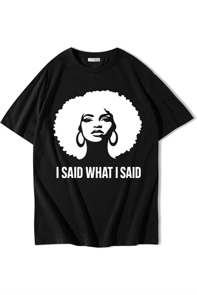 BRZ Collection Unisex Oversize I Said What I Said T-shirt Siyah