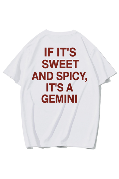 BRZ Collection Unisex Oversize If Its Sweet And Spicy, Its A Gemini T-shirt BEYAZ