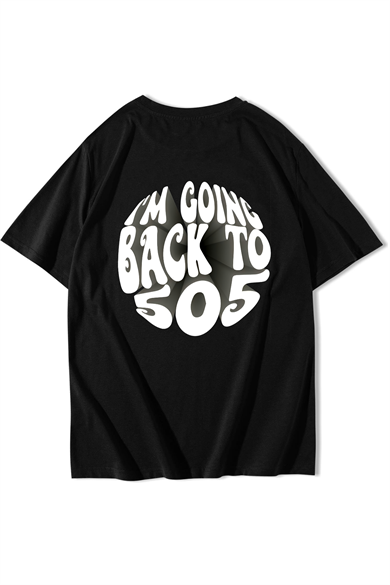 BRZ Collection Unisex Oversize Im Going Back To 505 - Arctic Monkeys T-shirt Siyah