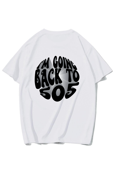 BRZ Collection Unisex Oversize Im Going Back To 505 - Arctic Monkeys T-shirt (BEYAZ)