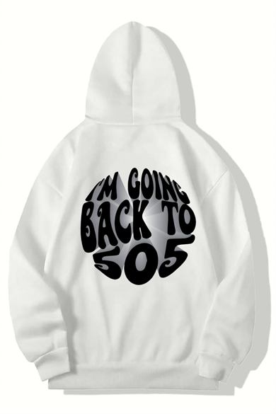 BRZ Collection Unisex Oversize Im Going Back To 505 - Arctic Monkeys HOODIE (BEYAZ) 