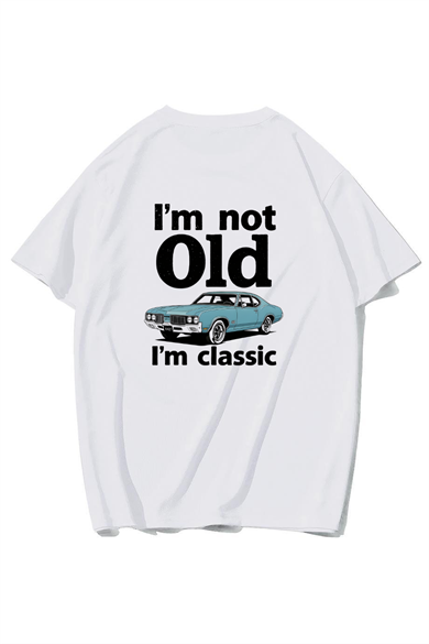 BRZ Collection Unisex Oversize Im Not Old, Im Classic T-shirt (BEYAZ)