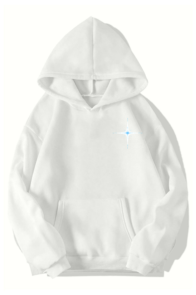 BRZ Collection Unisex Oversize Interstellar Hoodie (BEYAZ)