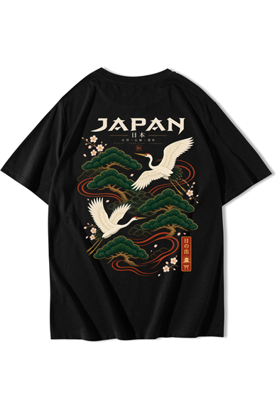 BRZ Collection Unisex Oversize JAPAN T-shirt Siyah