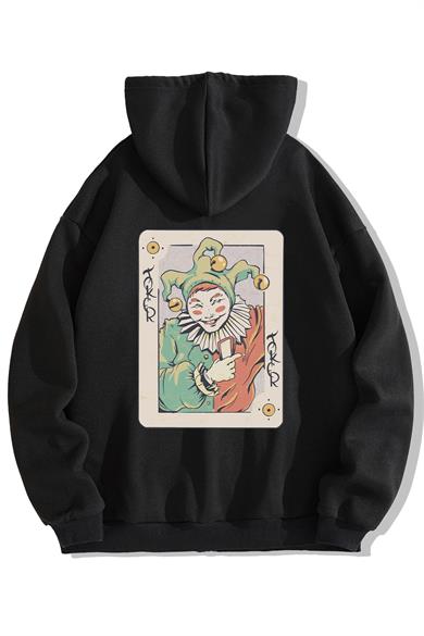 BRZ Collection Unisex Oversize Joker Illustration Fermuarlı Hoodie