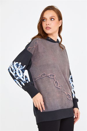 BRZ Collection Unisex Oversize Kapüşonlu Sweatshirt