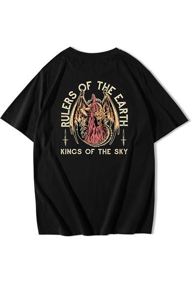 BRZ Collection Unisex Oversize Arka Baskılı King Dragon T-shirt