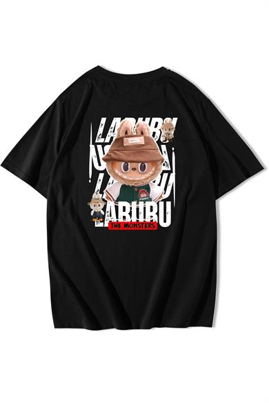 BRZ Collection Unisex Oversize Labubu T-shirt Siyah