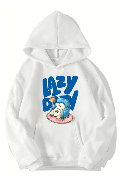 BRZ Collection Unisex Oversize Lazy Day Hoodie BEYAZ