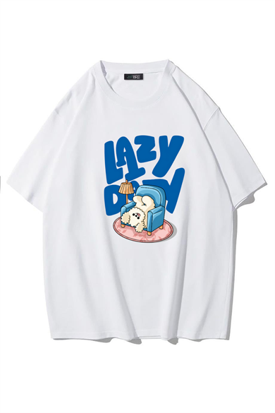 BRZ Collection Unisex Oversize Lazy Day T-shirt BEYAZ