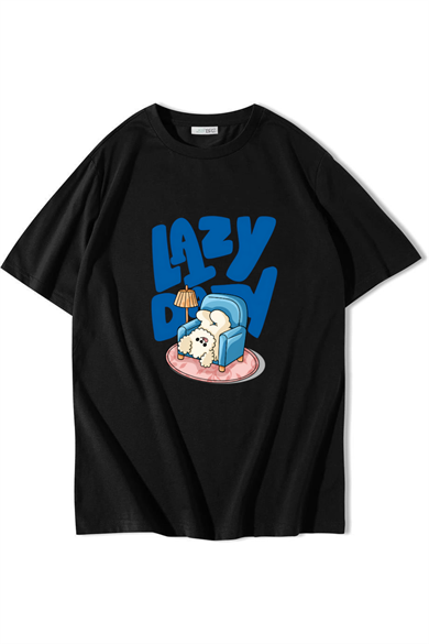 BRZ Collection Unisex Oversize Lazy Day T-shirt Siyah