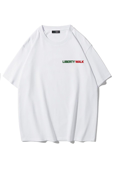 BRZ Collection Unisex Oversize Liberty Walk T-shirt (BEYAZ)