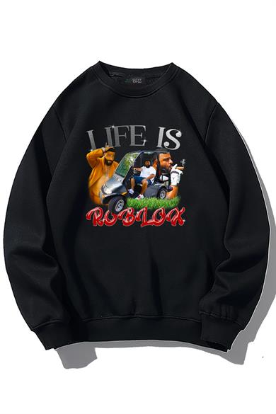 BRZ Collection Unisex Oversize Life is Roblox Sweatshirt