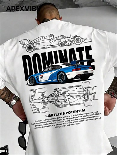 BRZ Collection Unisex Oversize Limitless Potential Dominate T-shirt (BEYAZ)