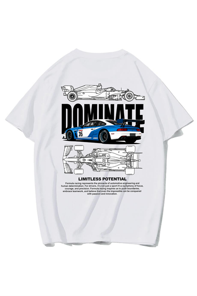 BRZ Collection Unisex Oversize Limitless Potential Dominate T-shirt (BEYAZ)