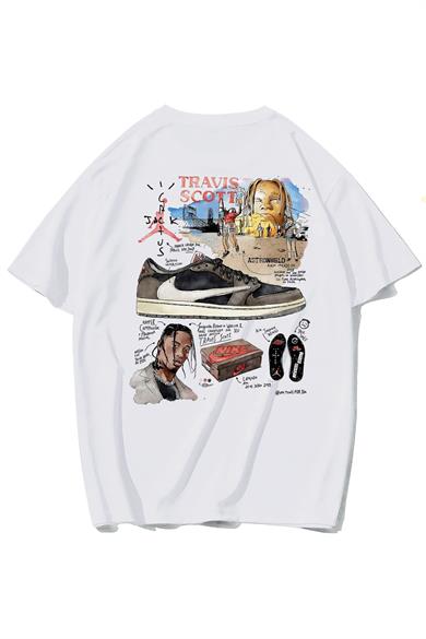 BRZ Collection Unisex Oversize Look Mom I Can Fly Travis Scott Astroworld T-shirt Beyaz