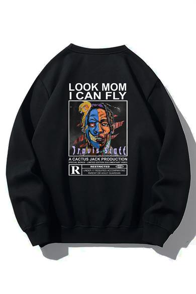 BRZ Collection Unisex Oversize Look Mom I Can Fly Travis Scott Cactus Jack Sweatshirt
