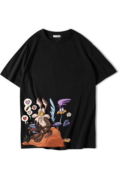 BRZ Collection Unisex Oversize Looney Tunes T-shirt Siyah