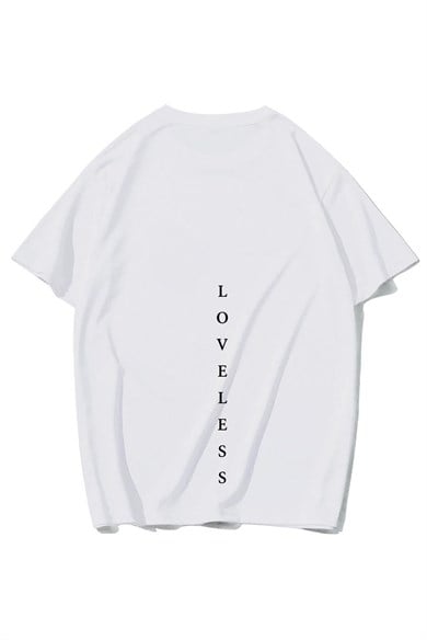 BRZ Collection Unisex Oversize Loveless T-shirt (BEYAZ)