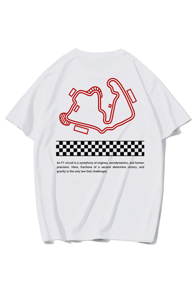 BRZ Collection Unisex Oversize Map F1 T-shirt (BEYAZ)