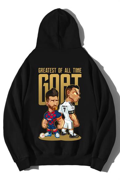 BRZ Collection Unisex Oversize Messi and Ronaldo GOAT Hoodie