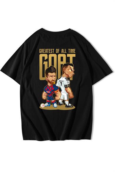 BRZ Collection Unisex Oversize Messi and Ronaldo GOAT T-shirt