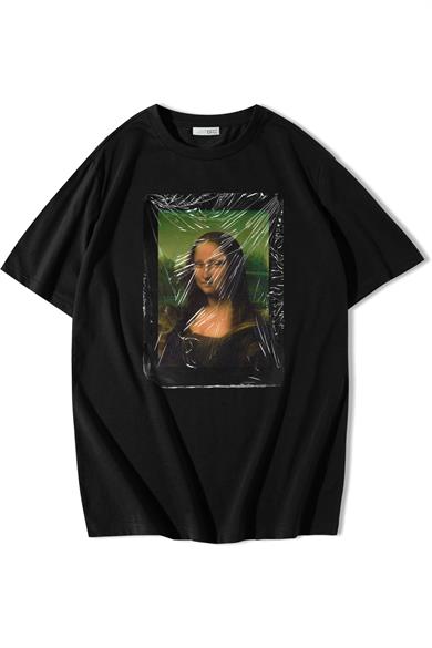 BRZ Collection Unisex Oversize Mona Lisa Smile T-shirt