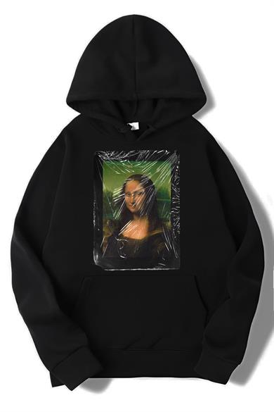 BRZ Collection Unisex Oversize Mona Lisa Smile Hoodie