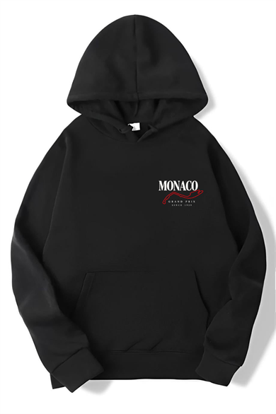 BRZ Collection Unisex Oversize Monaco Formula 1 GP Grand Prix Hoodie Siyah