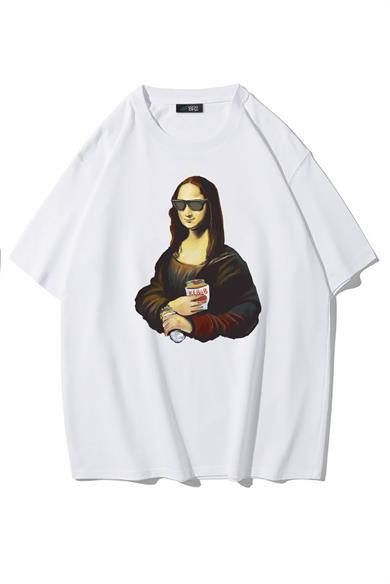 BRZ Collection Unisex Oversize Monalisa Painting Kebab T-shirt