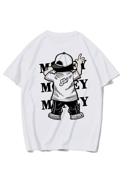BRZ Collection Unisex Oversize Money Money Money T-shirt (BEYAZ)