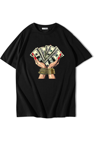 BRZ Collection Unisex Oversize Money T-shirt Siyah