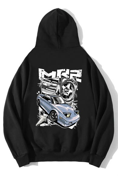 BRZ Collection Unisex Oversize MR2 Hoodie Siyah