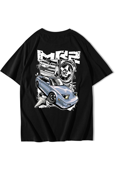 BRZ Collection Unisex Oversize MR2 T-shirt Siyah