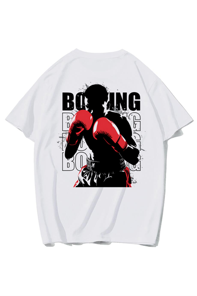 BRZ Collection Unisex Oversize Muhammed Ali Boks T-shirt (BEYAZ)